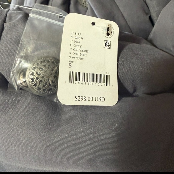 Free People Office Duvet Quilted Puffer Tie Waist Jacket, grey,cropped, NWT - Picture 7 of 10